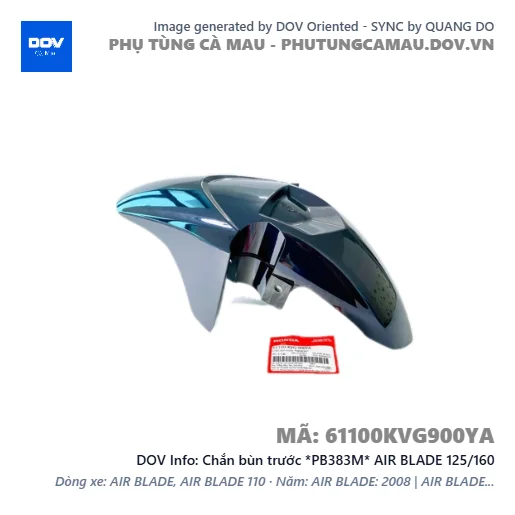 Chắn bùn trước *PB383M* AIR BLADE 125/160 — 61100KVG900YA