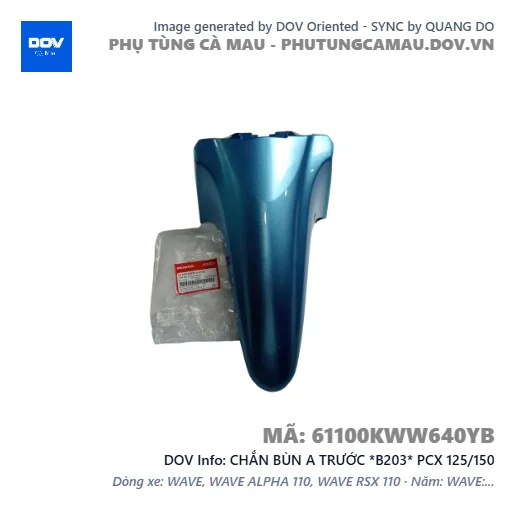 CHẮN BÙN A TRƯỚC *B203* PCX 125/150 — 61100KWW640YB