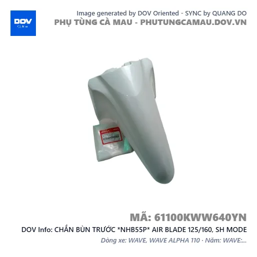 CHẮN BÙN TRƯỚC *NHB55P* AIR BLADE 125/160, SH MODE — 61100KWW640YN