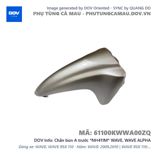 Chắn bùn A trước *NH411M* WAVE, WAVE ALPHA — 61100KWWA00ZQ