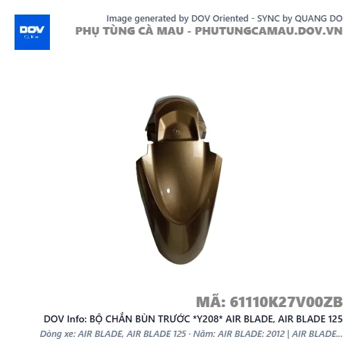 BỘ CHẮN BÙN TRƯỚC *Y208* AIR BLADE, AIR BLADE 125 — 61110K27V00ZB