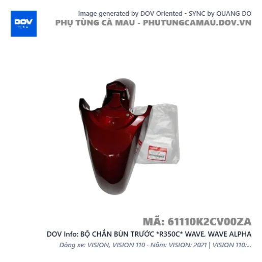 BỘ CHẮN BÙN TRƯỚC *R350C* WAVE, WAVE ALPHA — 61110K2CV00ZA