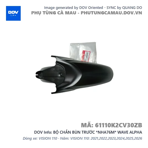 BỘ CHẮN BÙN TRƯỚC *NHA76M* WAVE ALPHA — 61110K2CV30ZB