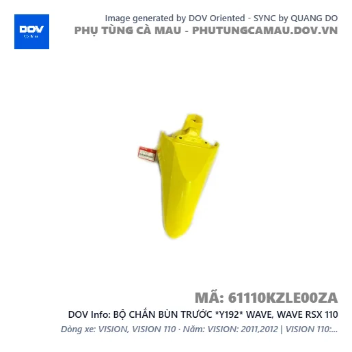 BỘ CHẮN BÙN TRƯỚC *Y192* WAVE, WAVE RSX 110 — 61110KZLE00ZA