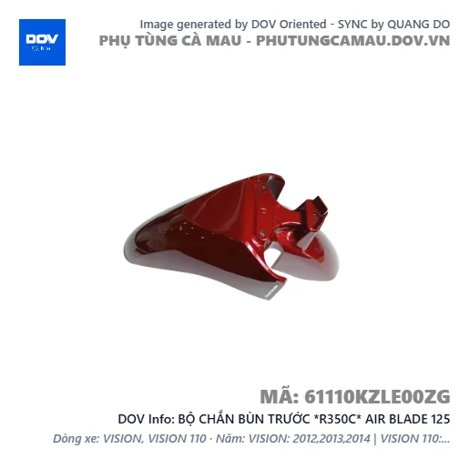 BỘ CHẮN BÙN TRƯỚC *R350C* AIR BLADE 125 — 61110KZLE00ZG