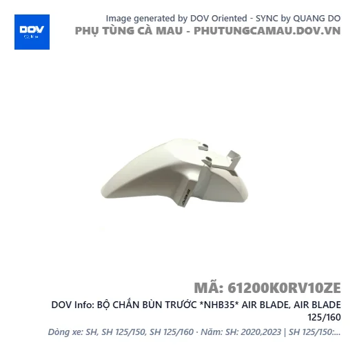 BỘ CHẮN BÙN TRƯỚC *NHB35* AIR BLADE, AIR BLADE 125/160 — 61200K0RV10ZE