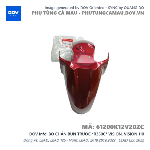 BỘ CHẮN BÙN TRƯỚC *R350C* VISION, VISION 110 — 61200K12V20ZC