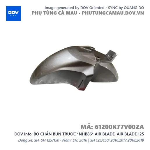 BỘ CHẮN BÙN TRƯỚC *NHB86* AIR BLADE, AIR BLADE 125 — 61200K77V00ZA
