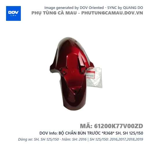 BỘ CHẮN BÙN TRƯỚC *R368* SH, SH 125/150 — 61200K77V00ZD