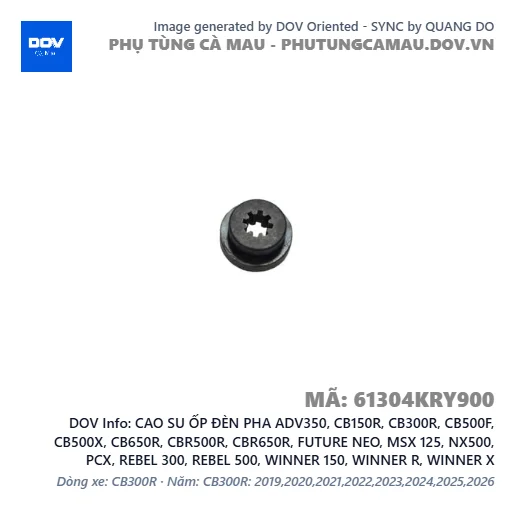 CAO SU ỐP ĐÈN PHA ADV350, CB150R, CB300R, CB500F, CB500X, CB650R, CBR500R, CBR650R, FUTURE NEO, MSX 125, NX500, PCX, REBEL 300, REBEL 500, WINNER 150, WINNER R, WINNER X — 61304KRY900