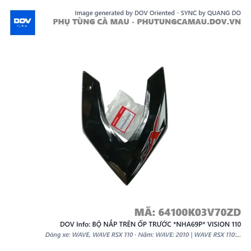 BỘ NẮP TRÊN ỐP TRƯỚC *NHA69P* VISION 110 — 64100K03V70ZD