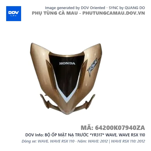 BỘ ỐP MẶT NẠ TRƯỚC *YR317* WAVE, WAVE RSX 110 — 64200K07940ZA
