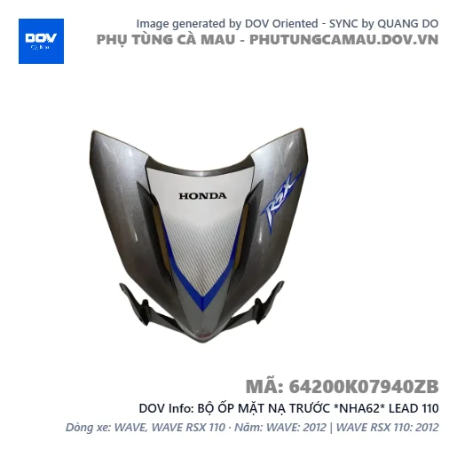 BỘ ỐP MẶT NẠ TRƯỚC *NHA62* LEAD 110 — 64200K07940ZB
