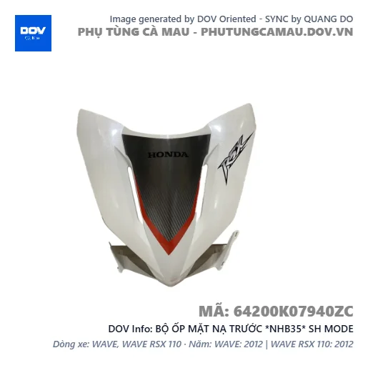 BỘ ỐP MẶT NẠ TRƯỚC *NHB35* SH MODE — 64200K07940ZC