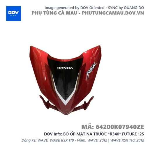 BỘ ỐP MẶT NẠ TRƯỚC *R340* FUTURE 125 — 64200K07940ZE