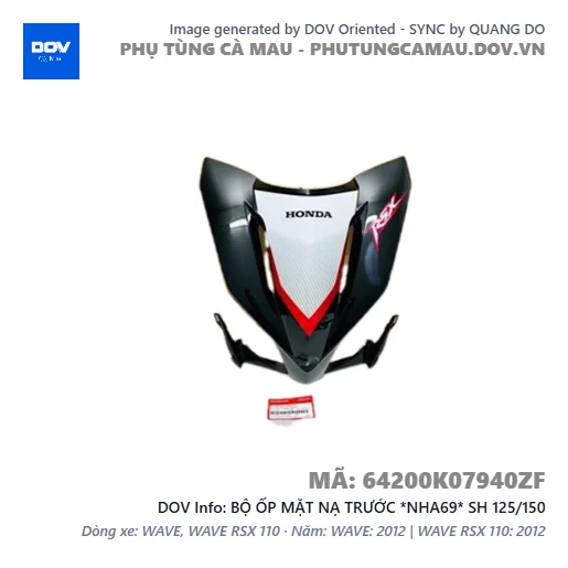 BỘ ỐP MẶT NẠ TRƯỚC *NHA69* SH 125/150 — 64200K07940ZF