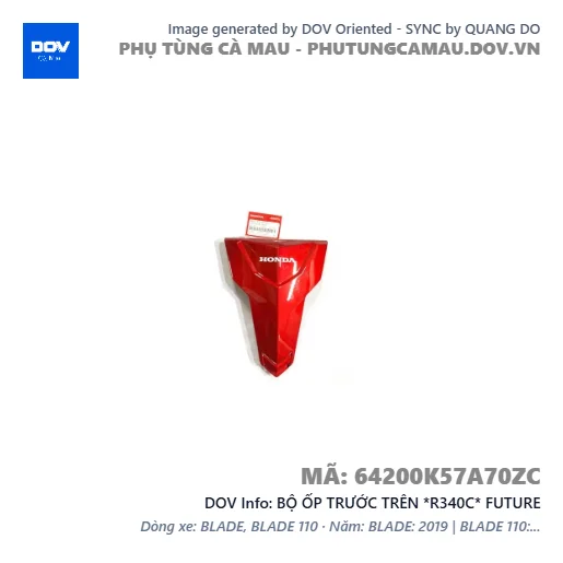 BỘ ỐP TRƯỚC TRÊN *R340C* FUTURE — 64200K57A70ZC