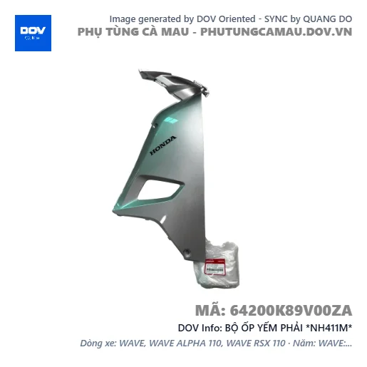 BỘ ỐP YẾM PHẢI *NH411M*  — 64200K89V00ZA