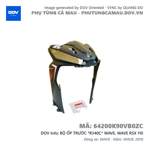 BỘ ỐP TRƯỚC *R340C* WAVE, WAVE RSX 110 — 64200K90VB0ZC