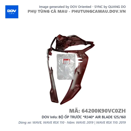 BỘ ỐP TRƯỚC *R340* AIR BLADE 125/160 — 64200K90VC0ZH
