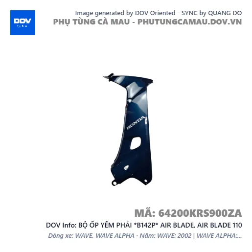 BỘ ỐP YẾM PHẢI *B142P* AIR BLADE, AIR BLADE 110 — 64200KRS900ZA