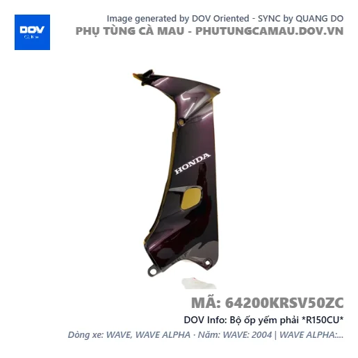 Bộ ốp yếm phải *R150CU*  — 64200KRSV50ZC
