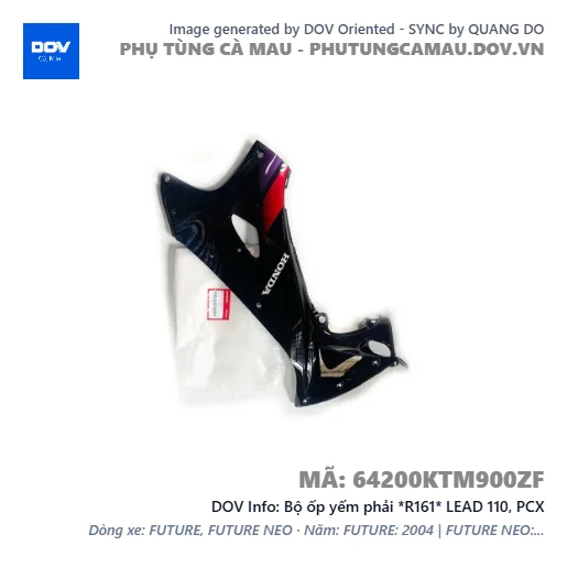 Bộ ốp yếm phải *R161* LEAD 110, PCX — 64200KTM900ZF