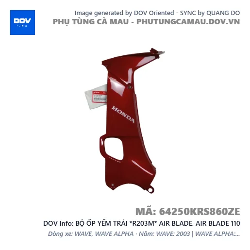 BỘ ỐP YẾM TRÁI *R203M* AIR BLADE, AIR BLADE 110 — 64250KRS860ZE