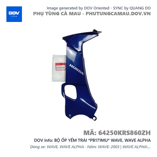 BỘ ỐP YẾM TRÁI *PB171MU* WAVE, WAVE ALPHA — 64250KRS860ZH