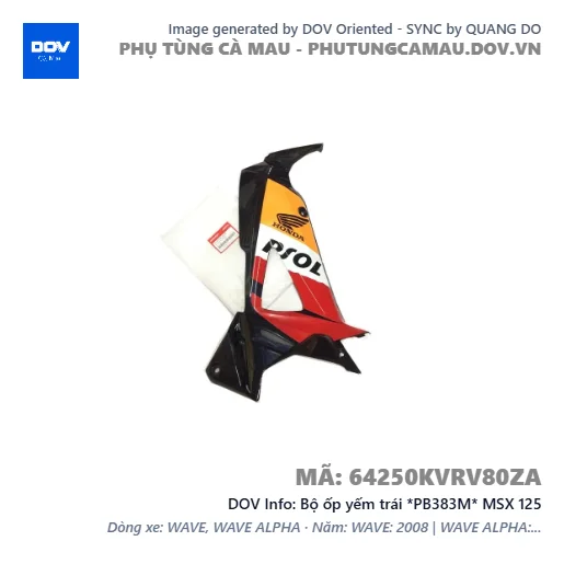 Bộ ốp yếm trái *PB383M* MSX 125 — 64250KVRV80ZA