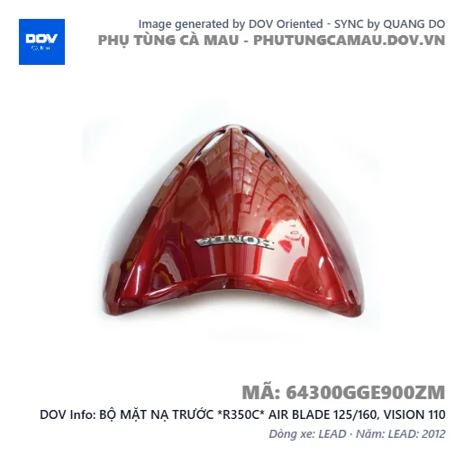 BỘ MẶT NẠ TRƯỚC *R350C* AIR BLADE 125/160, VISION 110 — 64300GGE900ZM