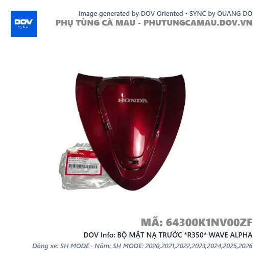 BỘ MẶT NẠ TRƯỚC *R350* WAVE ALPHA — 64300K1NV00ZF