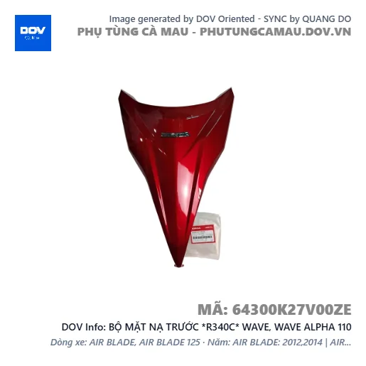 BỘ MẶT NẠ TRƯỚC *R340C* WAVE, WAVE ALPHA 110 — 64300K27V00ZE