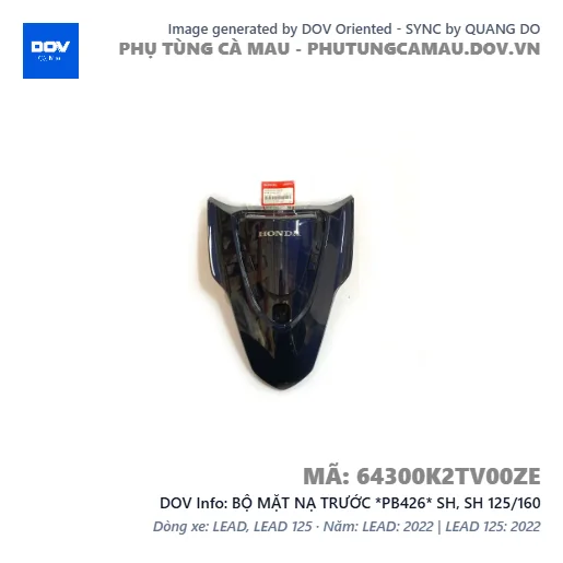 BỘ MẶT NẠ TRƯỚC *PB426* SH, SH 125/160 — 64300K2TV00ZE