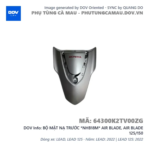 BỘ MẶT NẠ TRƯỚC *NHB18M* AIR BLADE, AIR BLADE 125/150 — 64300K2TV00ZG