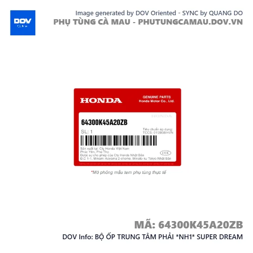 BỘ ỐP TRUNG TÂM PHẢI *NH1* SUPER DREAM — 64300K45A20ZB