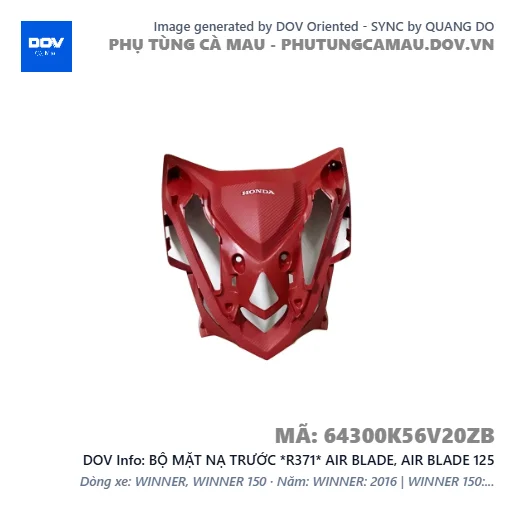 BỘ MẶT NẠ TRƯỚC *R371* AIR BLADE, AIR BLADE 125 — 64300K56V20ZB