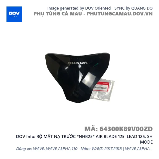 BỘ MẶT NẠ TRƯỚC *NHB25* AIR BLADE 125, LEAD 125, SH MODE — 64300K89V00ZD