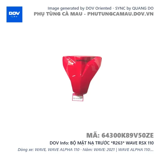 BỘ MẶT NẠ TRƯỚC *R263* WAVE RSX 110 — 64300K89V50ZE