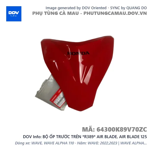 BỘ ỐP TRƯỚC TRÊN *R389* AIR BLADE, AIR BLADE 125 — 64300K89V70ZC