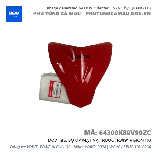 BỘ ỐP MẶT NẠ TRƯỚC *R389* VISION 110 — 64300K89V90ZC