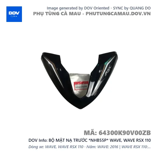 BỘ MẶT NẠ TRƯỚC *NHB55P* WAVE, WAVE RSX 110 — 64300K90V00ZB
