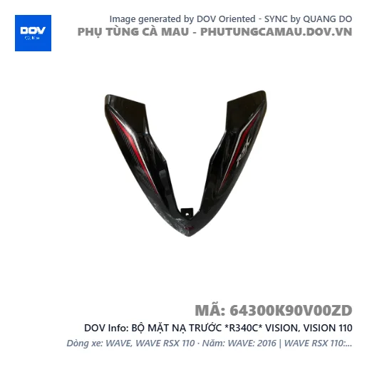 BỘ MẶT NẠ TRƯỚC *R340C* VISION, VISION 110 — 64300K90V00ZD