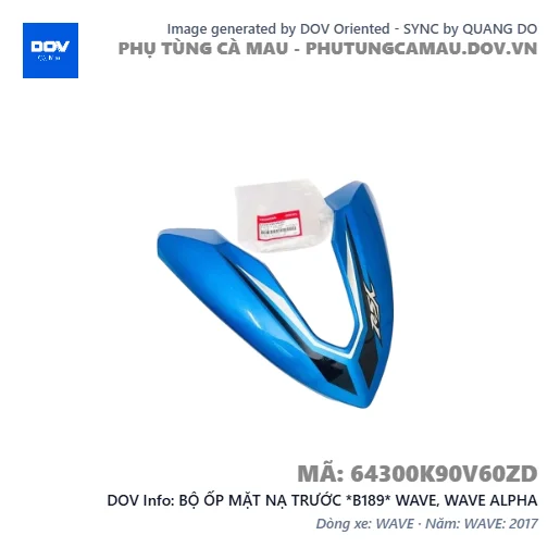 BỘ ỐP MẶT NẠ TRƯỚC *B189* WAVE, WAVE ALPHA — 64300K90V60ZD