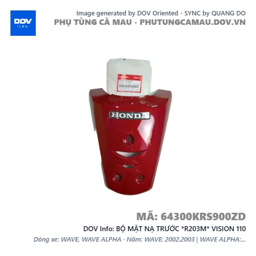BỘ MẶT NẠ TRƯỚC *R203M* VISION 110 — 64300KRS900ZD