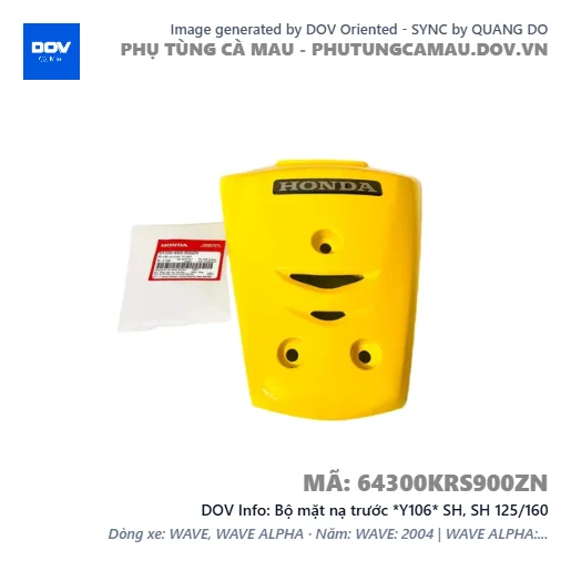 Bộ mặt nạ trước *Y106* SH, SH 125/160 — 64300KRS900ZN