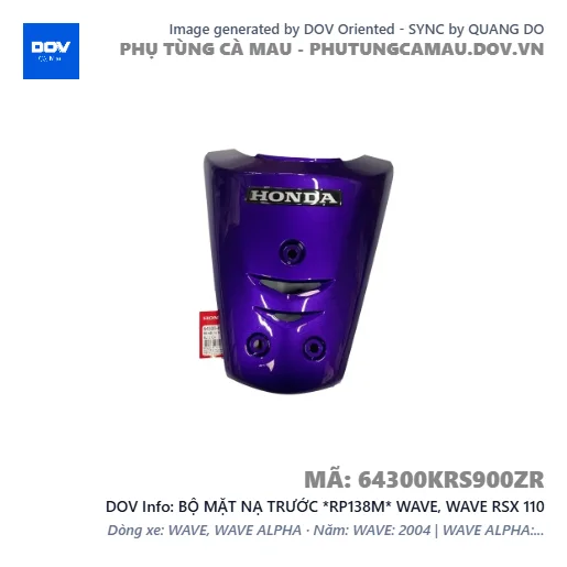 BỘ MẶT NẠ TRƯỚC *RP138M* WAVE, WAVE RSX 110 — 64300KRS900ZR