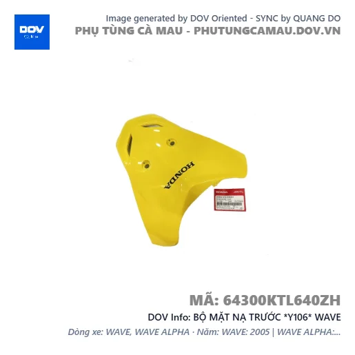 BỘ MẶT NẠ TRƯỚC *Y106* WAVE — 64300KTL640ZH