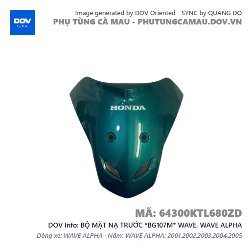 BỘ MẶT NẠ TRƯỚC *BG107M* WAVE, WAVE ALPHA — 64300KTL680ZD