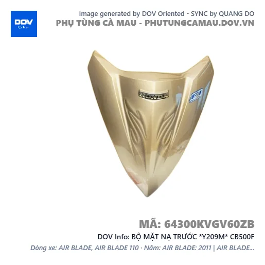 BỘ MẶT NẠ TRƯỚC *Y209M* CB500F — 64300KVGV60ZB